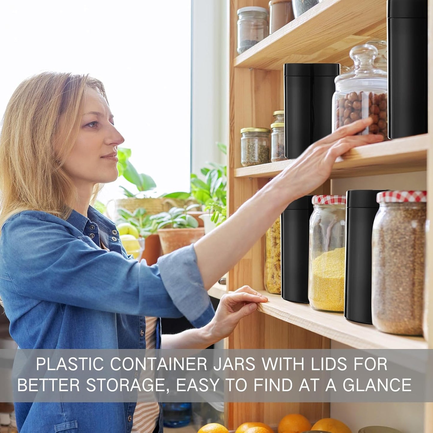 Patelai 4 Pieces Round Wide-mouth Leak Proof Plastic Container Jars with Lids for Travel Storage Makeup Beauty Products Face Creams Oils Salves Ointments DIY Making(12 Ounce,Pure Black)