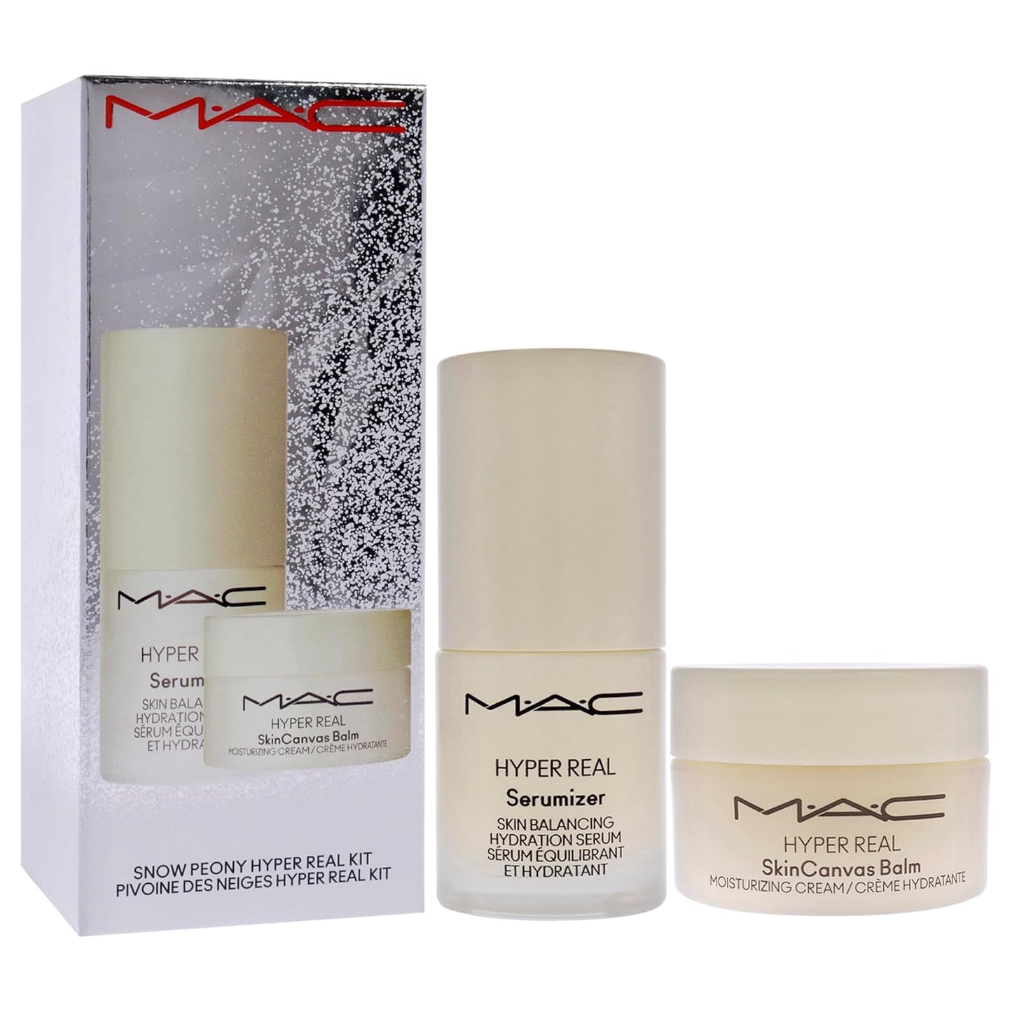 Bizzare Blizzard Snow Peony Hyper Real Kit by MAC for Women - 2 Pc 0.5oz Hyper Real Serum, 0.5oz Hyper Real Cream