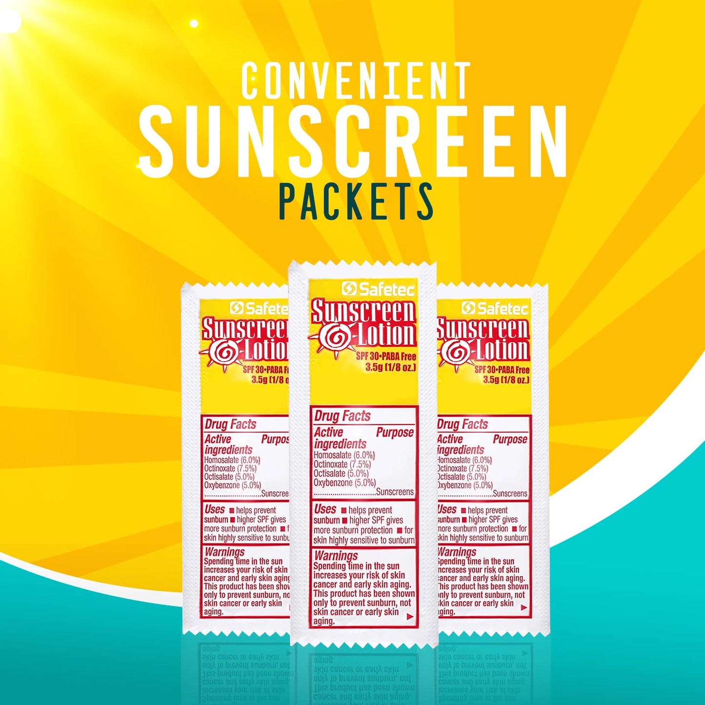Sunscreen Lotion, SPF30 Protection and PABA Free, Individual Packets of Sunscreens (Pack of 1000) – Travel Size Sun Screen for Outdoors, Bundled with reclosable Homesphere bag