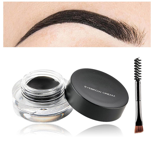 Eyebrow Pomade Cream,Brow Pomade Gel Naturally Long Lasting Waterproof,Delicate and Smooth Eye Brow Makeup Cosmetics with Eyebrow Brush - Black