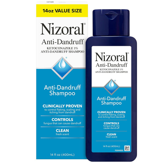 Nizoral Anti-Dandruff Shampoo with 1% Ketoconazole, 14 Fl Oz, Fresh Scent, Anti Fungal Shampoo