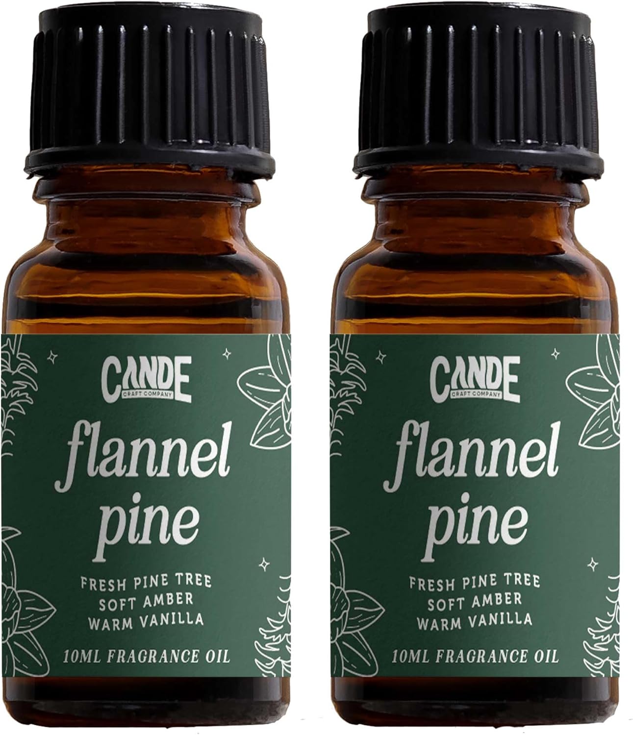 CANDECraftCo Premium Fragrance Oil – Diffuser Oils Fragrances Scented for Home, Candle Soap Making Supplies, Aromatherapy Blends for House (0.34 Fl Oz) (2-Pack, Flannel Pine)