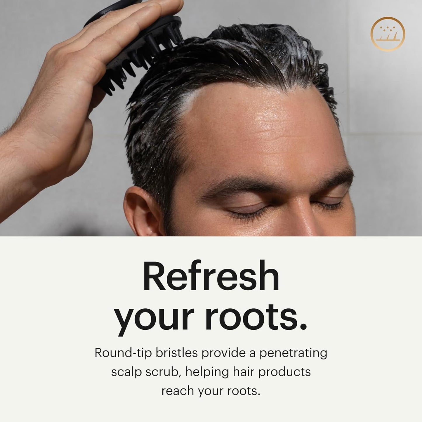 MANSCAPED® The Scalp Buffer Men’s Silicone Head Scrubber – Premium Cleansing & Exfoliating Hair Brush, Ergonomic Handheld Design for Gentle Scalp Massage (1-Pack)