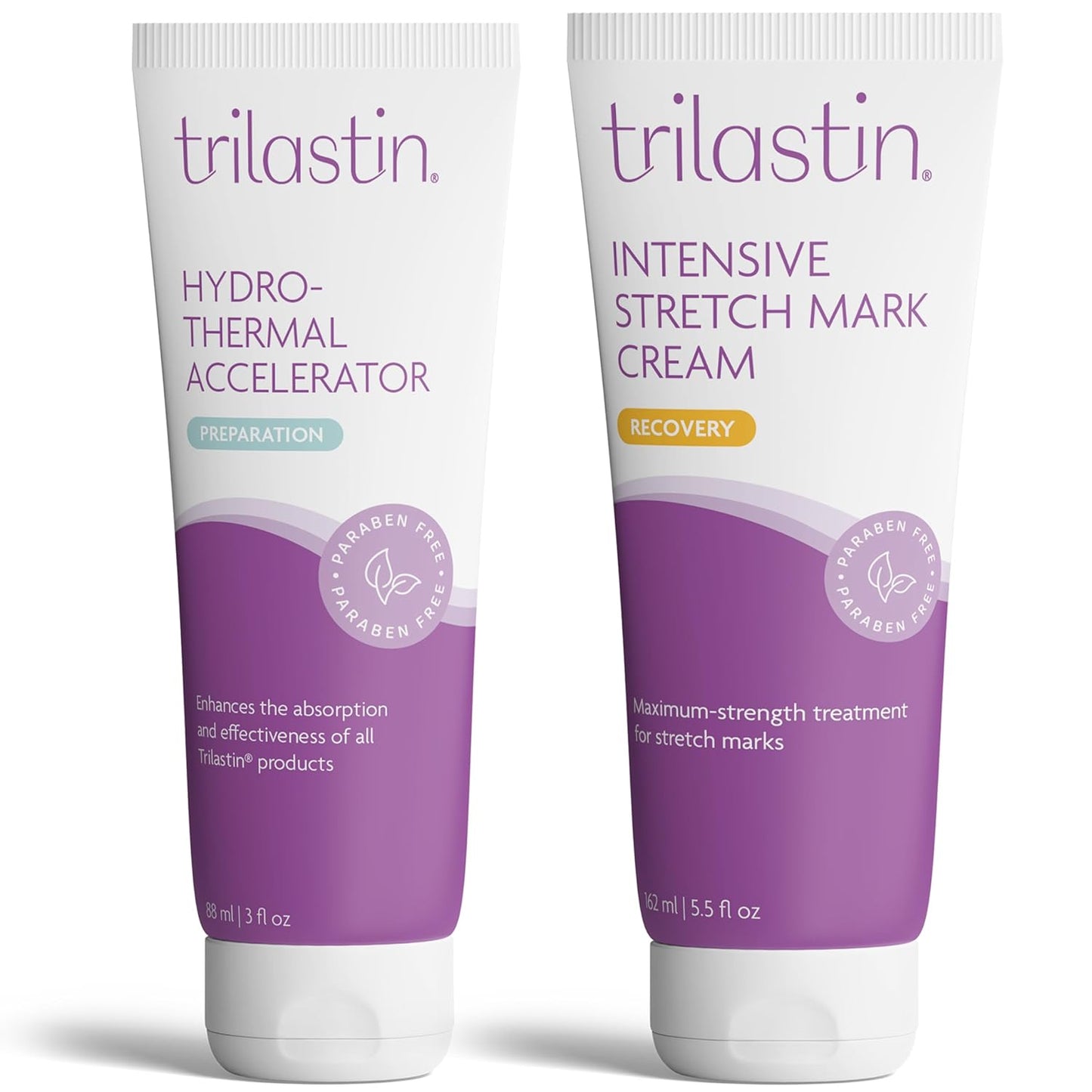 TriLASTIN-SR Intensive Stretch Mark Cream Bundle with Hydro-Thermal Accelerator (5.5 & 3 oz) | Fast-Acting Stretch Marks Cream with Absorption Enhancing Serum | Hypoallergenic & Paraben-free