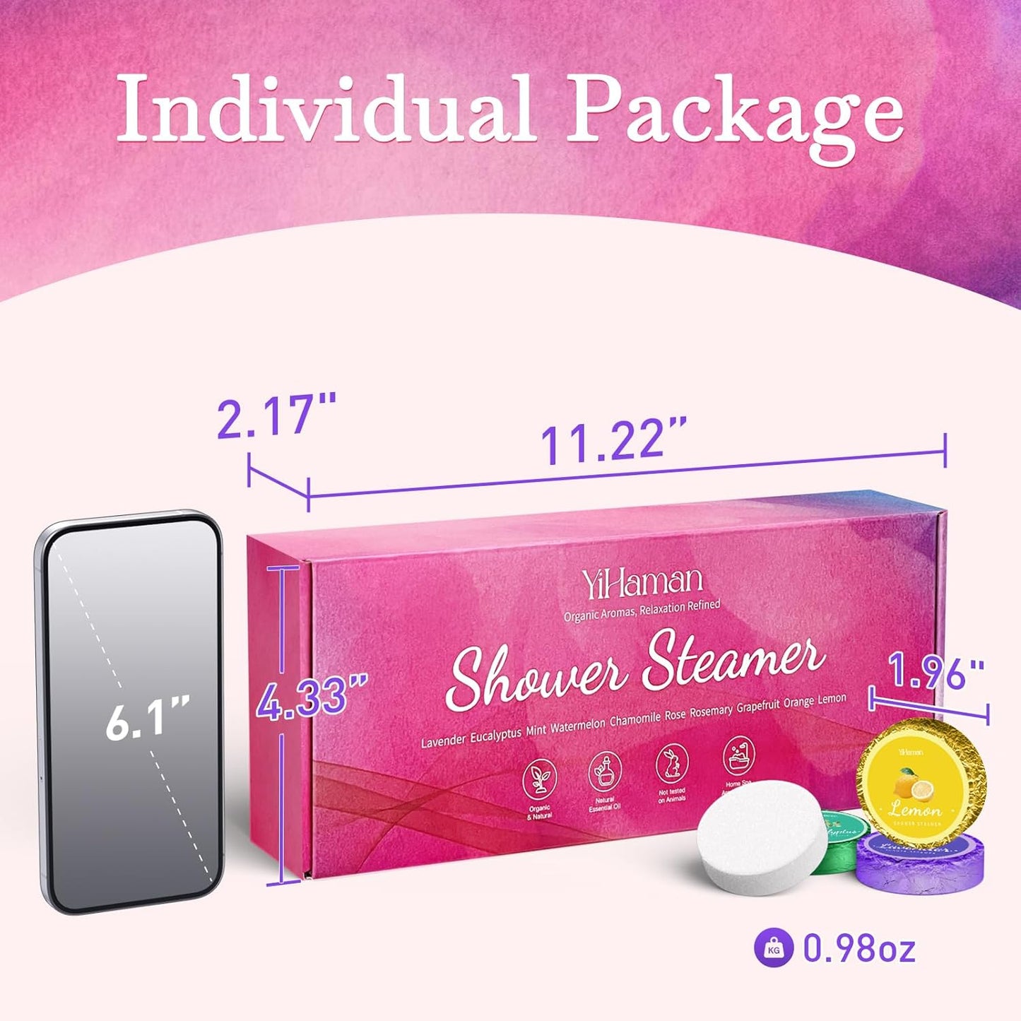 40PCS Shower Steamers Aromatherapy for Women or Men, 10 Scents Organic Shower Bombs, Relaxation with Organic Essential Oils, Birthday Self Care Gift for Women 1 Set