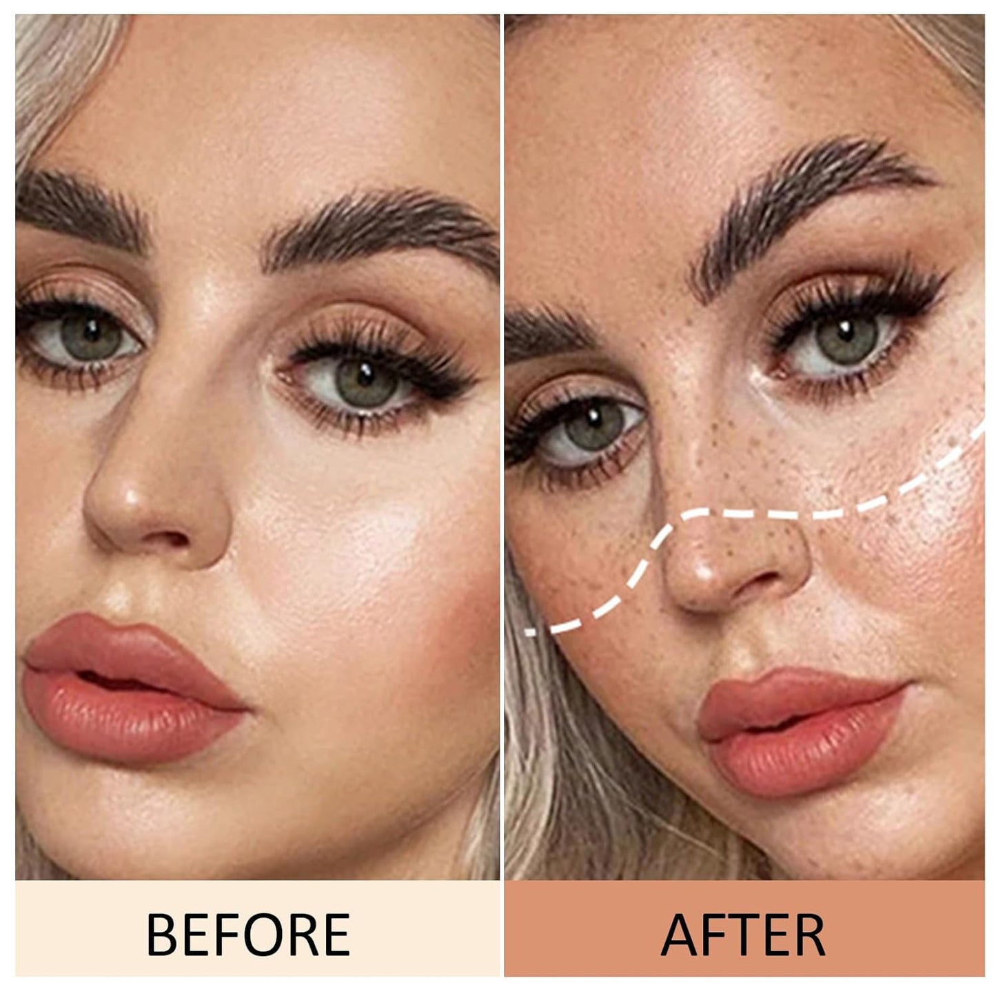 Erinde 2PCS Freckle Pen, Natural Lifelike Freckle Makeup Pen Magic Freckle Color, Waterproof Longlasting Soft Dot Sopt Pen for Natural Effortless Sunkissed Makeup, Light Brown