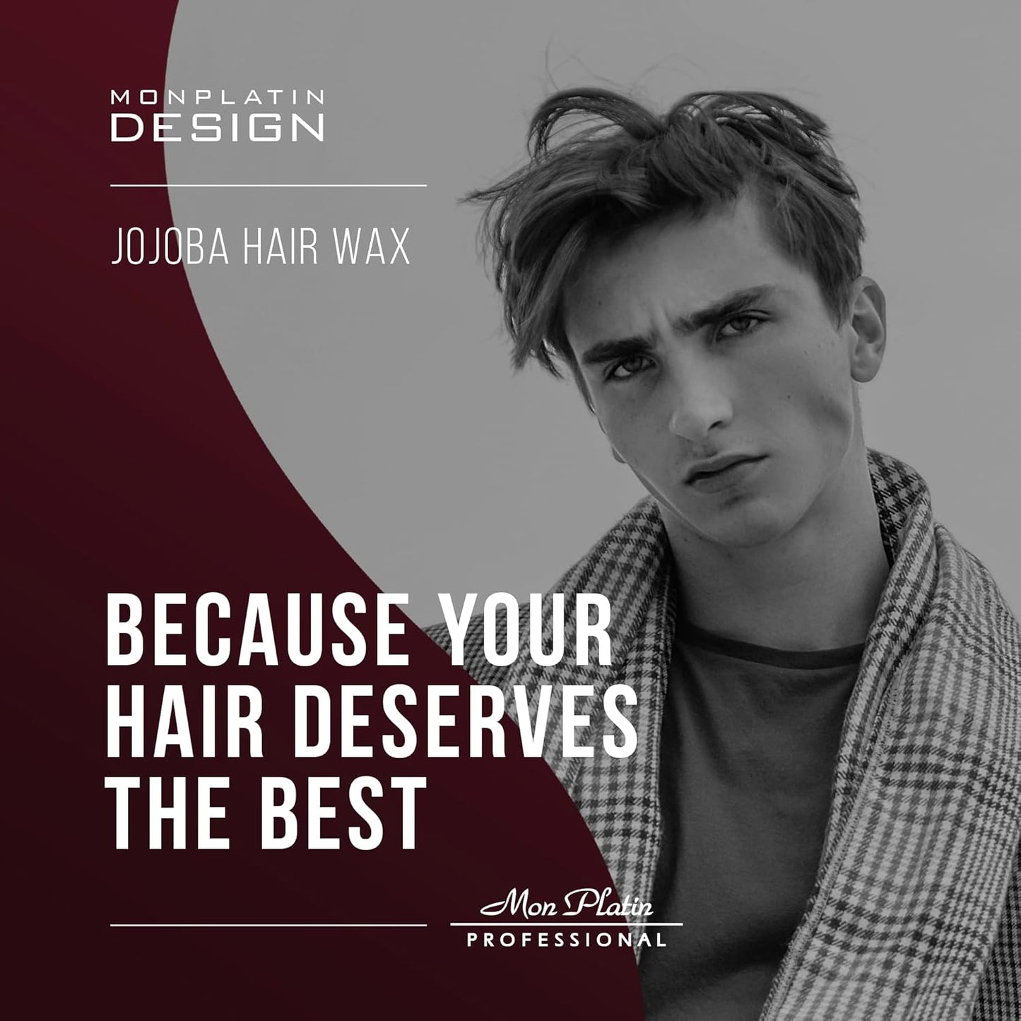 Mon Platin Jojoba Hair Wax - Men's Matte Styling Grooming Product for Hair with Firm Hold, Moisturizing Extract - Flake-Free, 150 ml