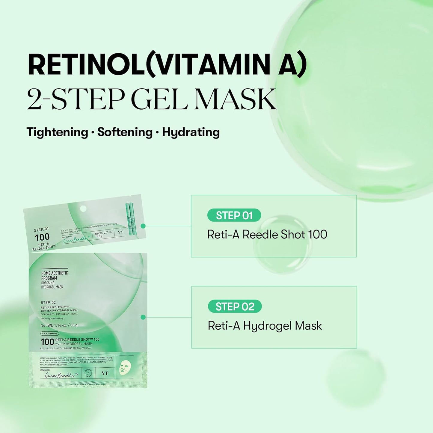 VT COSMETICS Reti-A Reedle Shot 100 2step Hydrogel Mask