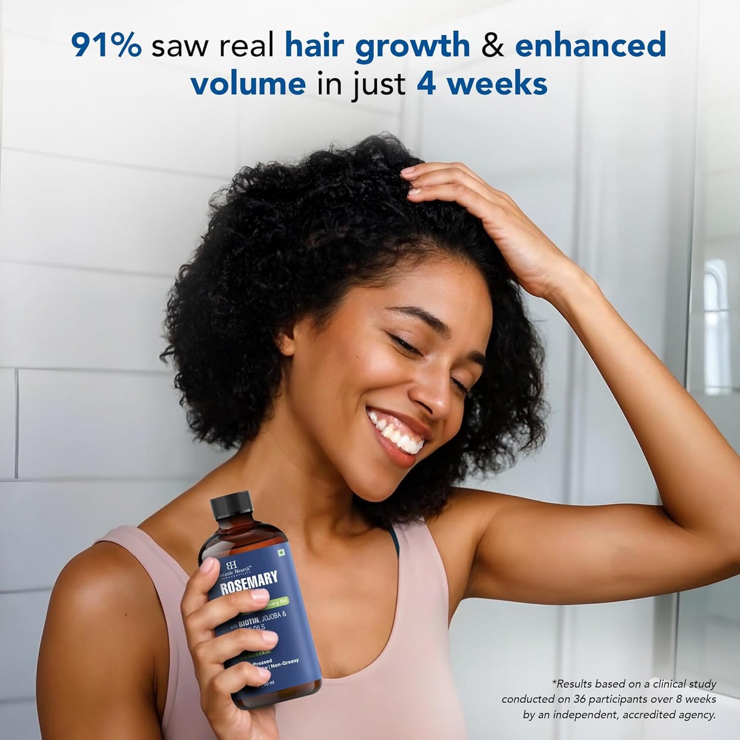 Botanic Hearth 100% Pure Rosemary Oil For Hair (2 Fl Oz) Infused With Biotin, Jojoba & Castor Oil | Hair Oil Repairs Dry Damaged Hair, Strengthening, Healthier Hair- Hair Tonic