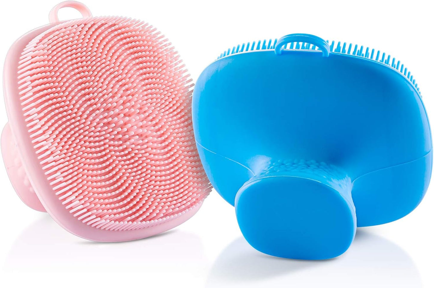 VWMYQ 2 Pack Silicone Face Scrubber for Men and Women Facial Cleansing Brush Silicone Face Wash Brush Manual Waterproof Cleansing Skin Care Face Brushes for Cleansing and Exfoliating (Blue_Pink)