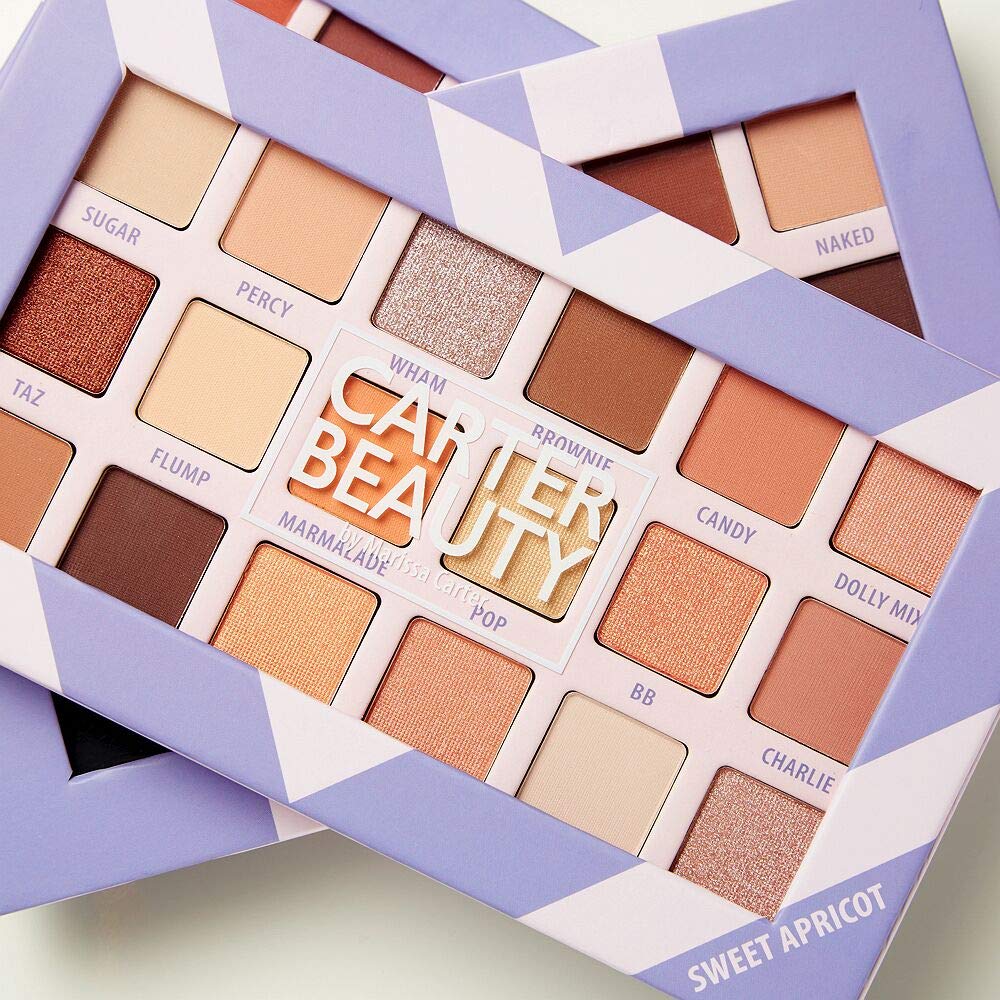 Carter Beauty 18 Shade Eyeshadow Palette | Long Lasting Eye Shadow Makeup | Shimmer & Matte Vibrant Colors (Sweet Apricot)