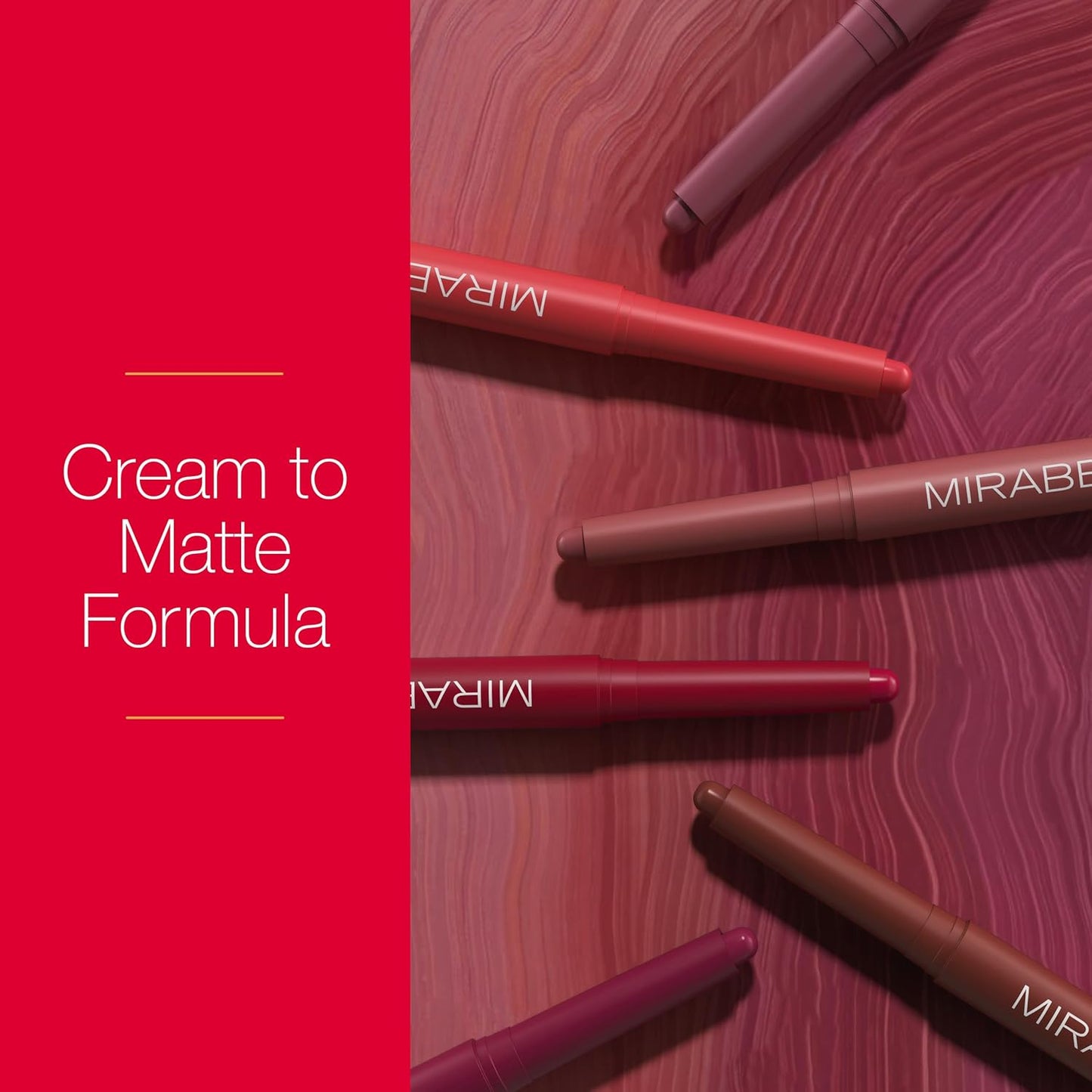 Mirabella - Velvet Matte Lip Crayon, Retractable Highly-Pigmented 2-in-1 Makeup, Long-Lasting Hydrating Lipstick Crayon + Lip Liner, Moisturizing Cream-to-Matte Lipcare Formula, Forever