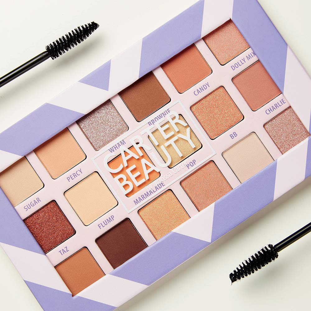 Carter Beauty 18 Shade Eyeshadow Palette | Long Lasting Eye Shadow Makeup | Shimmer & Matte Vibrant Colors (Sweet Apricot)