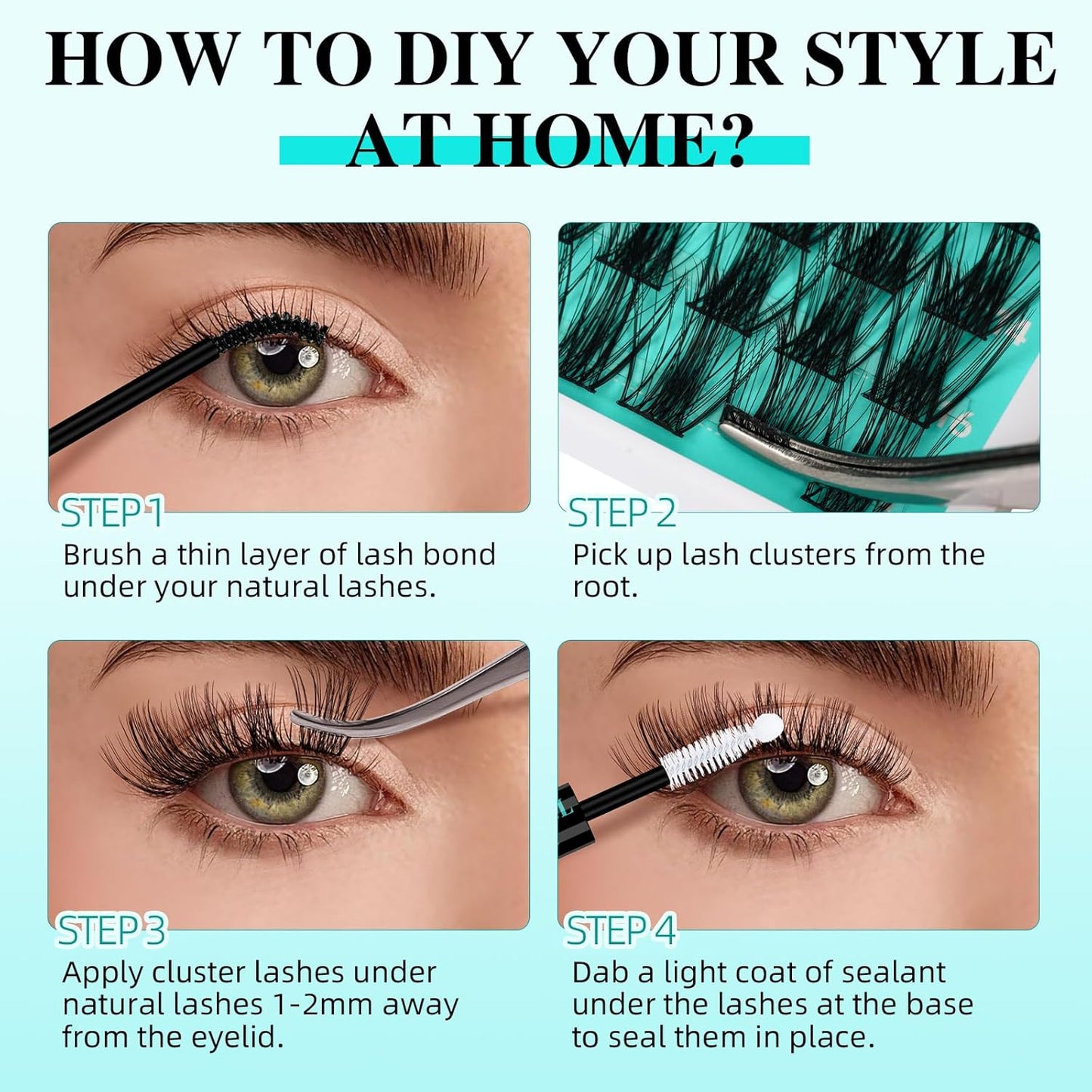 Lash Clusters Wispy 168PCS Eyelash Extension Cluster Lashes Individual Lashes DIY Lash Extension Natural Look Cluster Eyelash Extensions False Eyelashes at Home for Beginners(Medusa,D-Mix8-16mm)