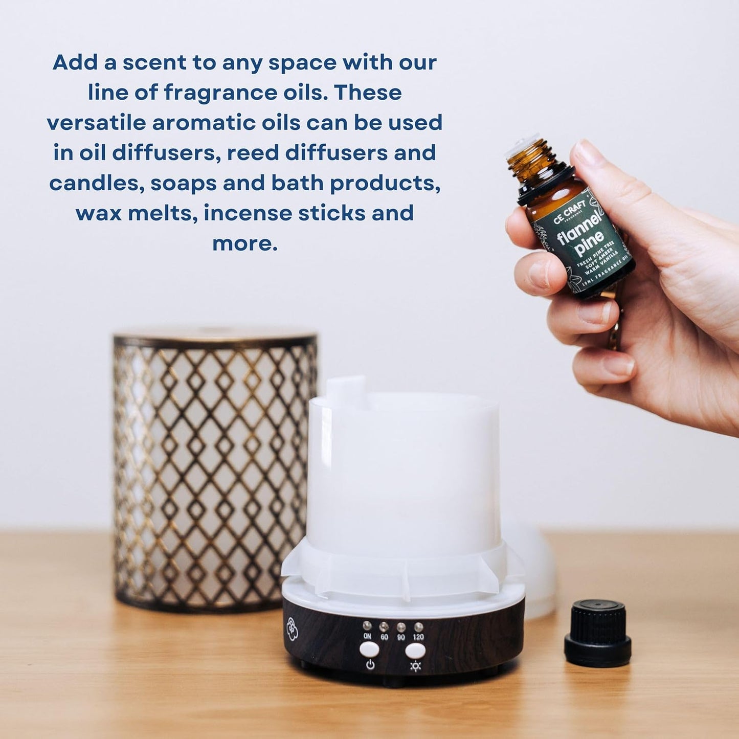 CANDECraftCo Premium Fragrance Oil – Diffuser Oils Fragrances Scented for Home, Candle Soap Making Supplies, Aromatherapy Blends for House (0.34 Fl Oz) (2-Pack, Bourbon Vanilla & Whiskey & Oak)