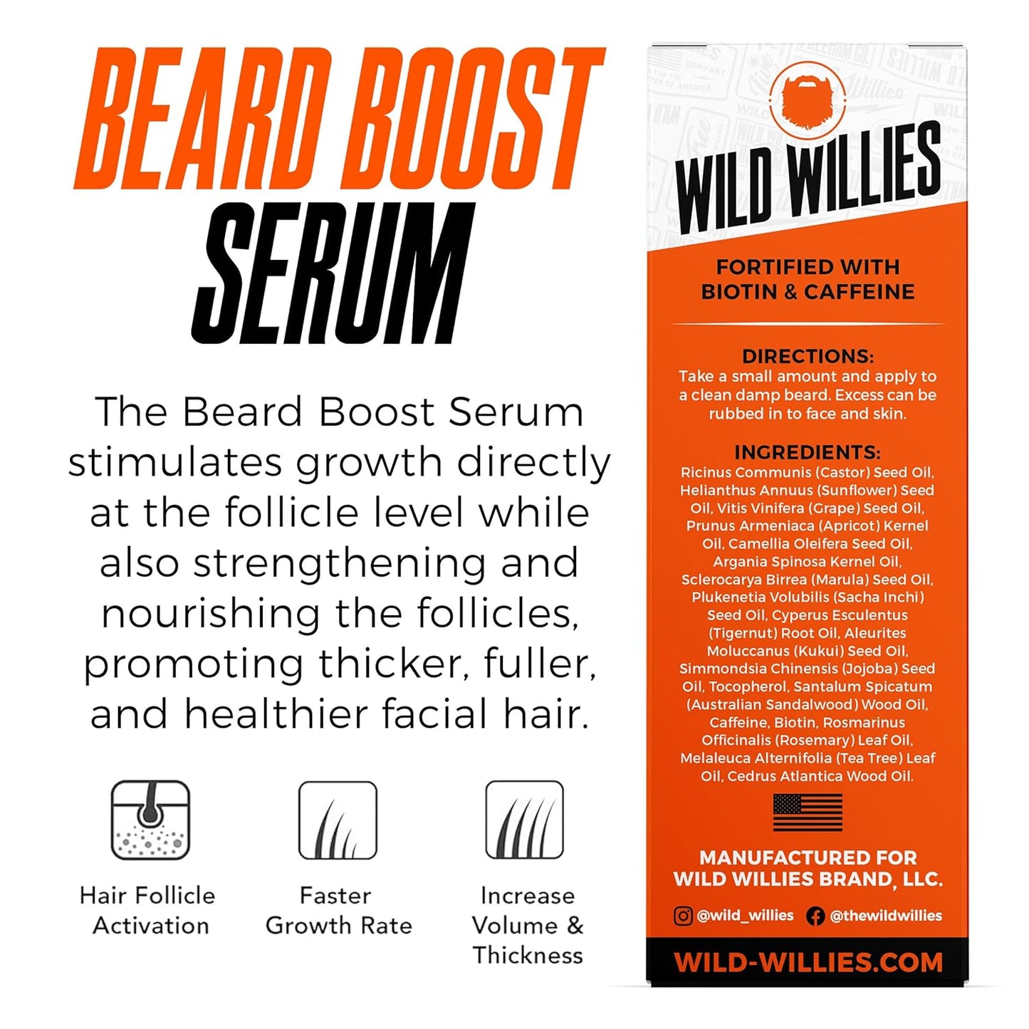 Wild Willies Beard Growth Dual Threat: Beard Growth Gummies and Serum Kit for Men - Biotin, Caffeine & Essential Growth Oil for Fuller, Thicker Facial Hair - Beard Vitamins & Enhance Beard Growth