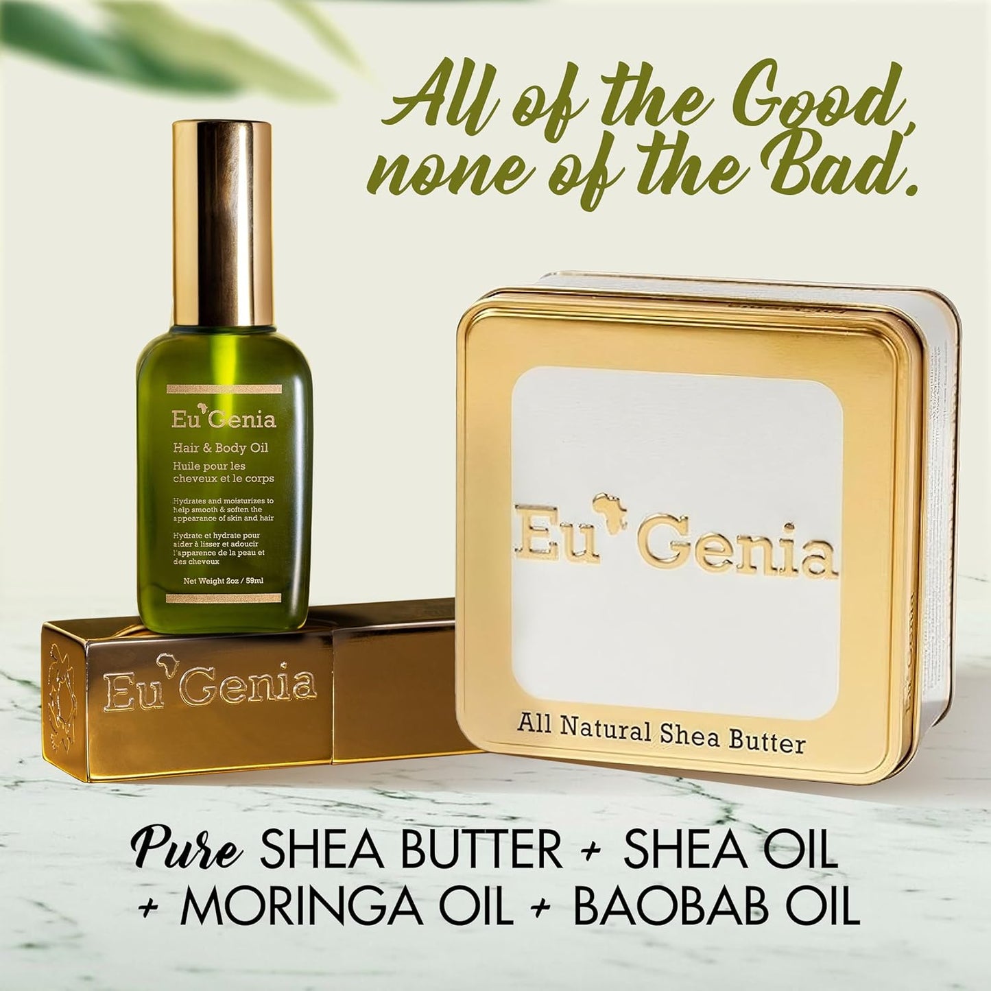 Face, Lip & Body Shea & Moringa 3-PC Gift Set – Hydrating Lip Balm, Nourishing Body Oil, 12oz Dermatological Shea Butter – Natural Skincare