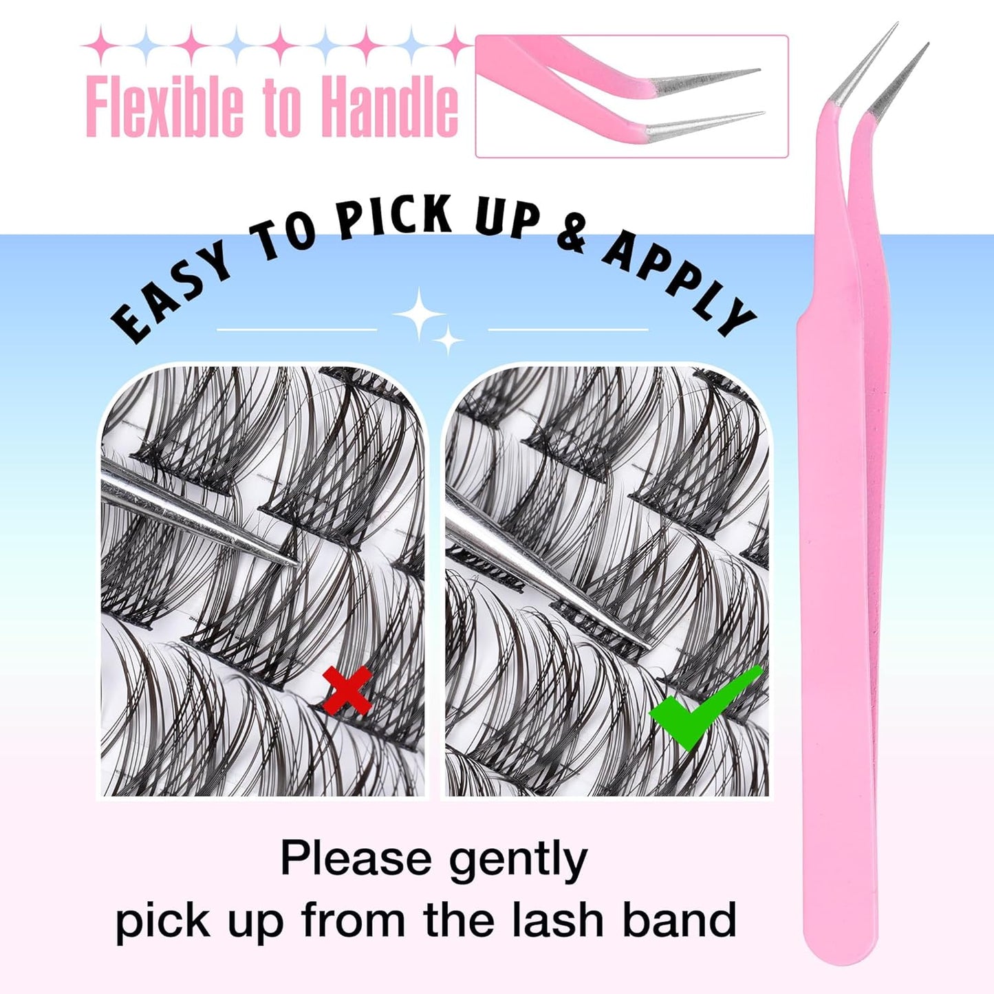 Wispy Lash Clusters Kit DIY Lash Extension Kit Natural Look C-curly Cluster Eyelash Extension Kit Volume 10-16MM Individual Eyelashes Kit with Lash Remover by Newcally