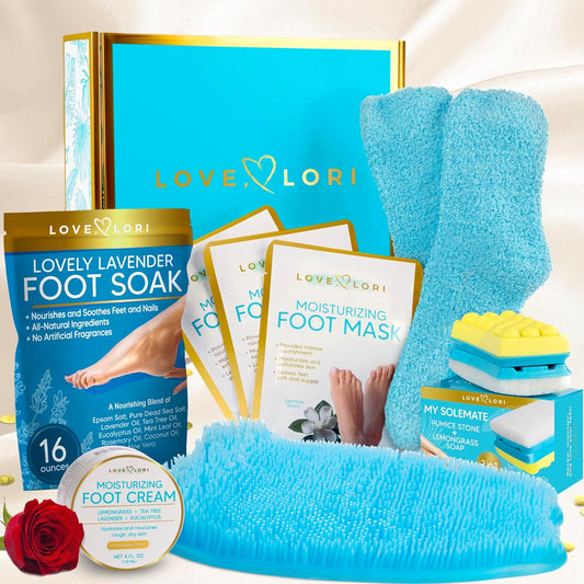 LOVE, LORI Foot Spa Kit, Foot Care Kit, Self Care Gifts for Women, 8 Piece Pedicure Kit, Great Valentine Day Gifts for Her, Gifts for Women, Spa Gifts
