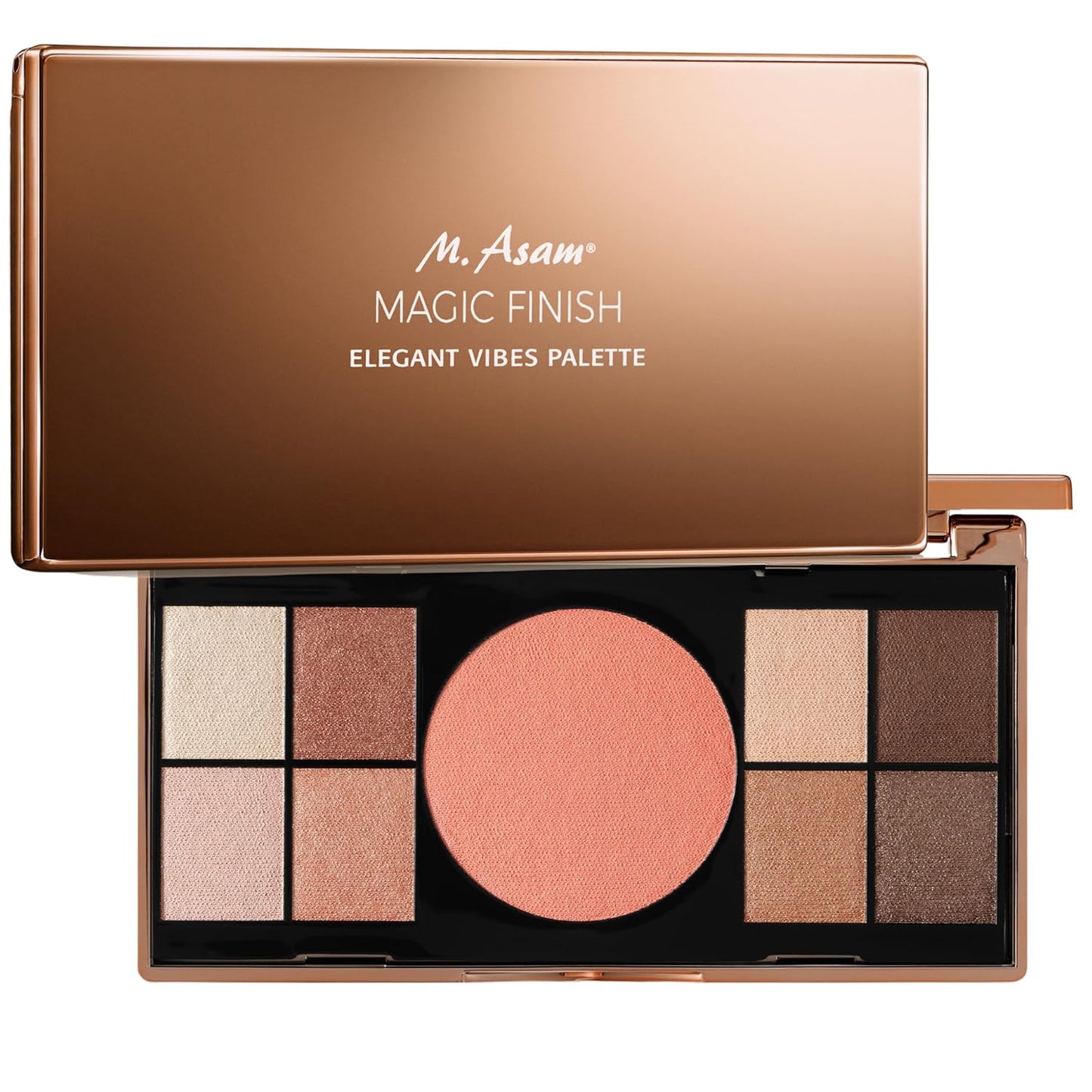 M. Asam Magic Finish Elegant Vibes Palette (8 x 0.03 oz + 1x 0.14g) - Eye Shadow Palette, 8 Harmonizing Eyeshadow Shades & Blush, High Color Payoff, Satin-touch Texture, Enriched With Vitamin E