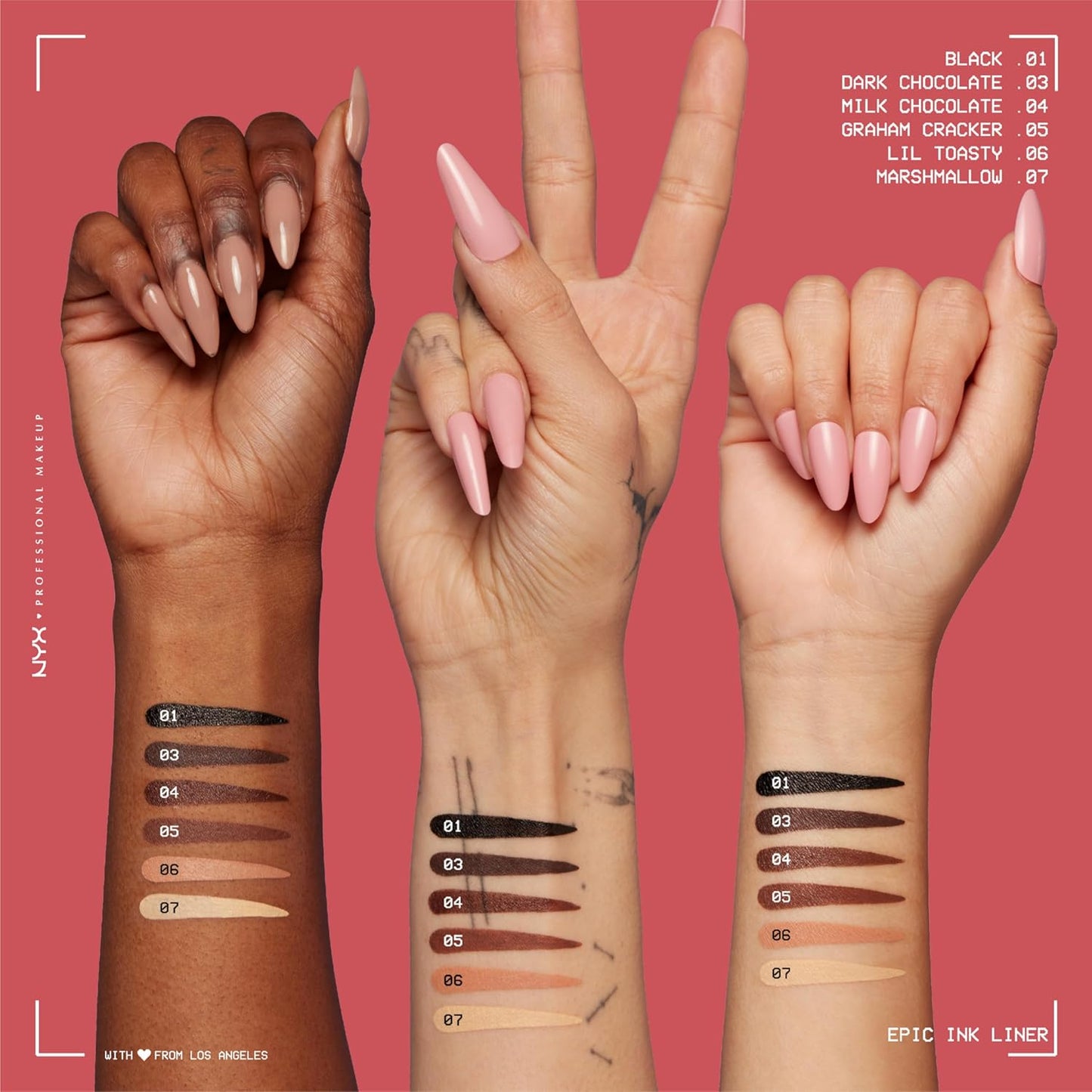 NYX PROFESSIONAL MAKEUP Epic Ink Liner, Waterproof Liquid Eyeliner with Vegan Formula - Graham Cracker (Light Brown Matte)