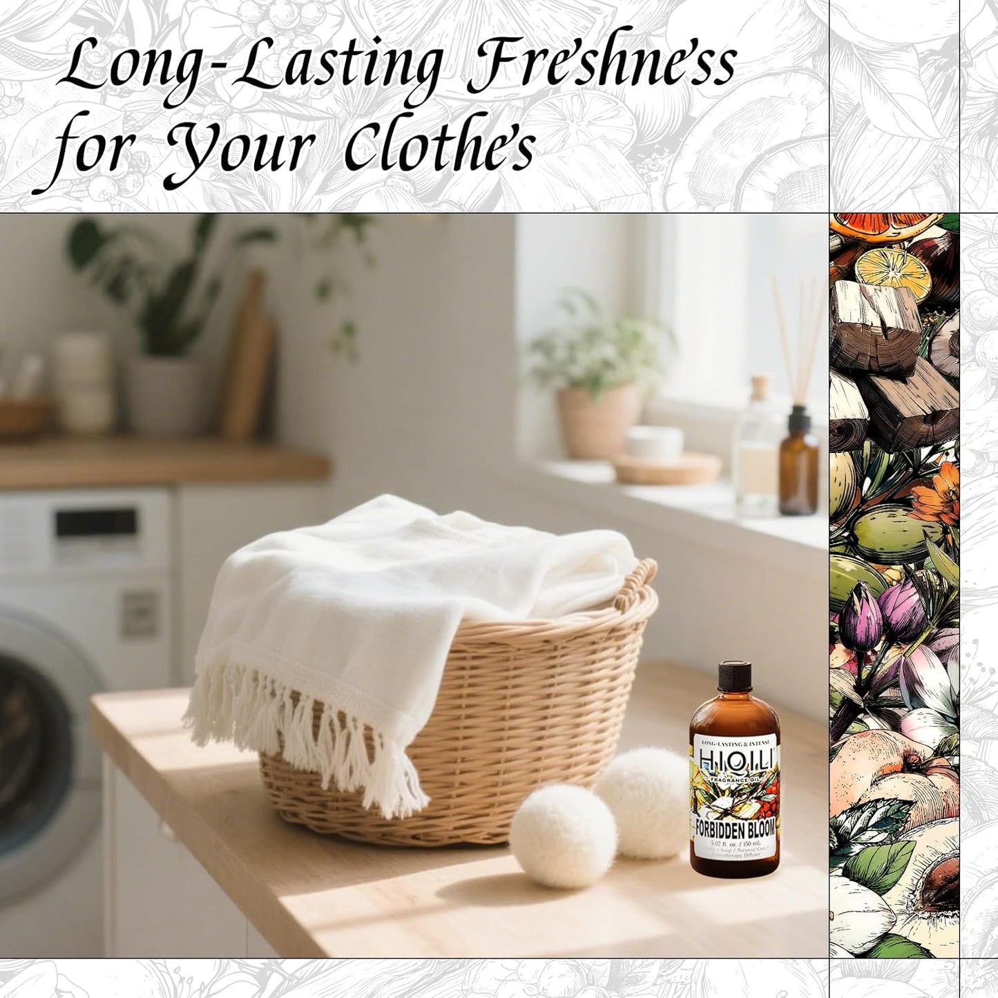 HIQILI Forbidden Bloom Fragrance Oil for Soap & Candle Making, Inspired by Cl.Klein Forb-EU phoria, Home Reed Diffuser, Long Lasting Scents, Add to Wool Dryer Balls - 5.07 Fl Oz