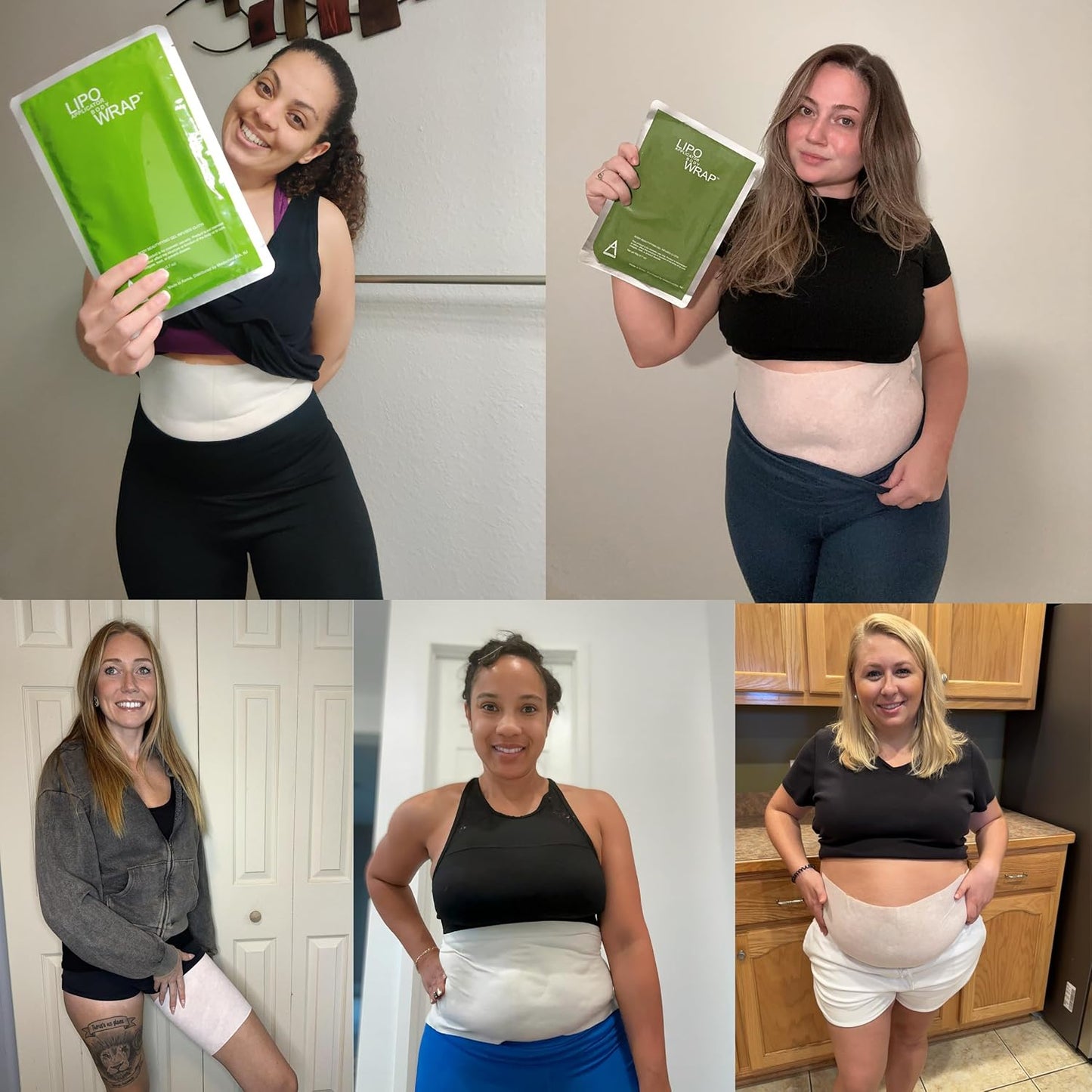 Ultimate Body Wrap with Guarana, Green Tea, and Seaweed Works for Stomach Belly Legs Arms Abdomen 6 Wraps