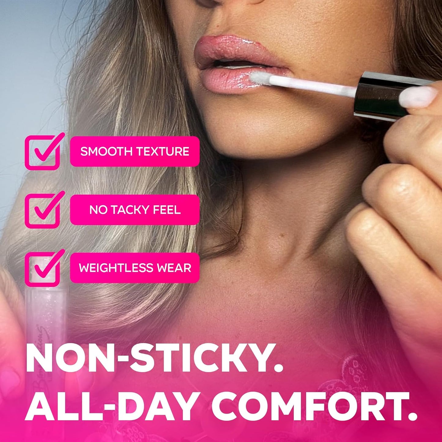 Clear Lip Gloss for Women – Non-Sticky, Vitamin Infused & Tocopherol – Long Lasting, High Shine, Clean Formula –Clear Lipgloss, 1 Pack