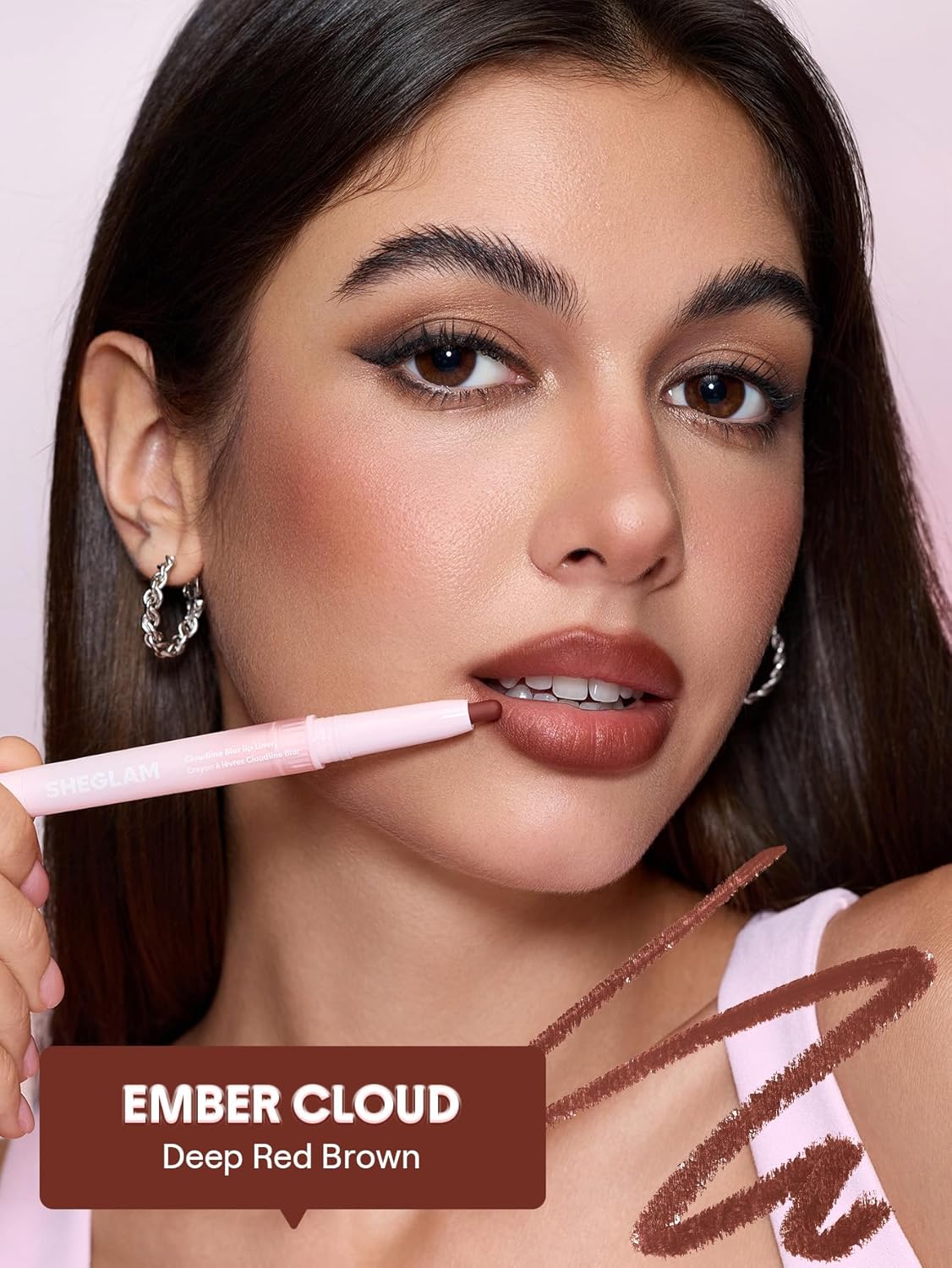 SHEGLAM Cloudline Blur Lip Liner Long Lasting,Vegan & Cruelty-Free Lip Stain-Ember Cloud