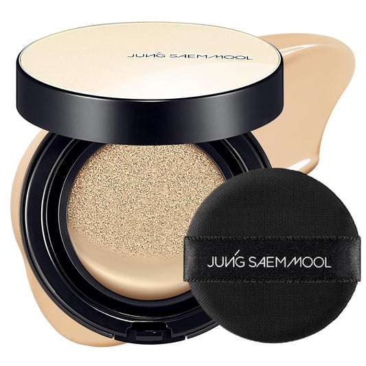JUNG SAEM MOOL Essential Skin Nuder Cushion 21W Medium 0.49 Fl Oz, No Refill, Natural Radiant Finish Cushion Foundation with Buildable Coverage, Lightweight Texture, Korean Foundation Makeup