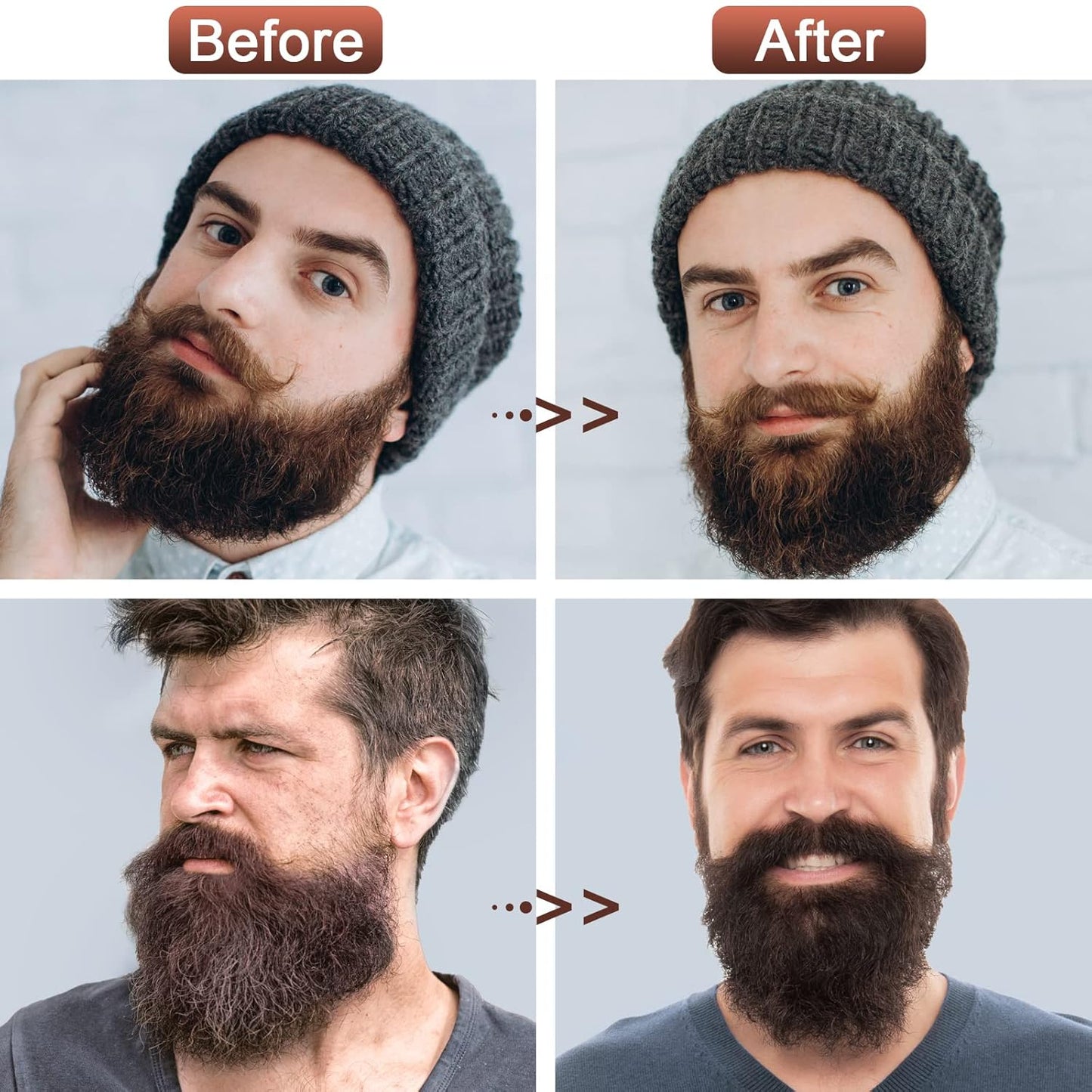 ISNER MILE Beard Wash & Conditioner Set for Men - 17 oz Shampoo with Biotin, Argan & Jojoba Oils for Smooth, Soft, and Strengthened Beard - Sandalwood Scented Grooming Gift