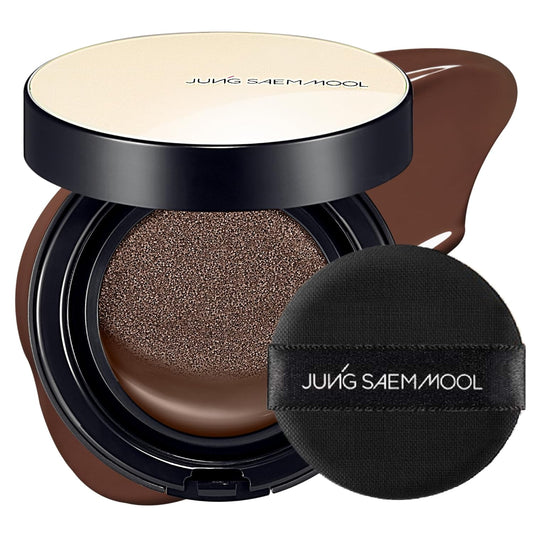 JUNG SAEM MOOL Essential Skin Nuder Cushion 42C Deep Cacao 0.49 Fl Oz, No Refill, Natural Radiant Finish Cushion Foundation with Buildable Coverage, Lightweight Texture, Korean Foundation Makeup
