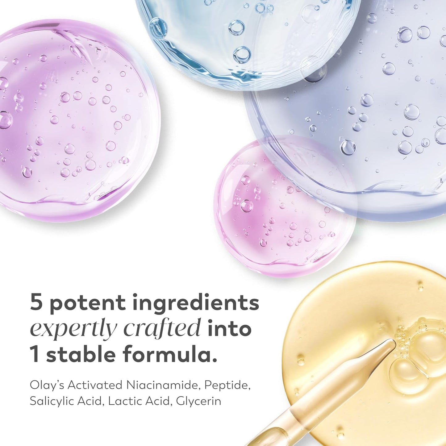 Olay Super Serum Night Repair, Fragrance-Free - Niacinamide, Peptide, Salicylic & Lactic Acid, Glycerin - 5-in-1 Skin Care Benefits - Hydrating, Evens Tone, Reduces Dark Spots, Anti-Aging, 1.0 Oz