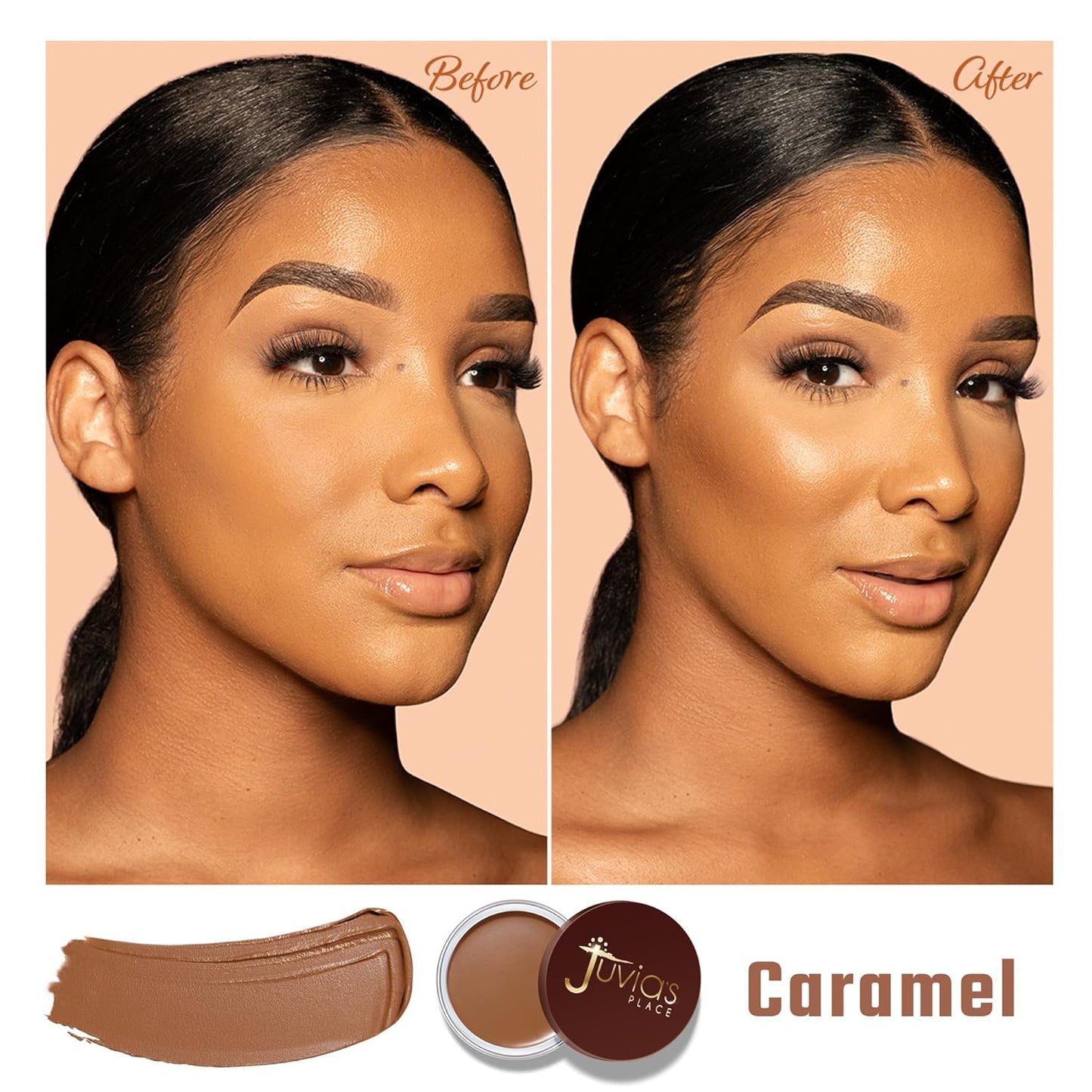 Juvia's Place Bronzed Cream Bronzer Caramel - Creamy Bronzing Makeup Beauty Glow Sun Kissed Cheek Matte Shimmer Contour Long Lasting Finish Pigmented Bronze Light Buildable Blendable