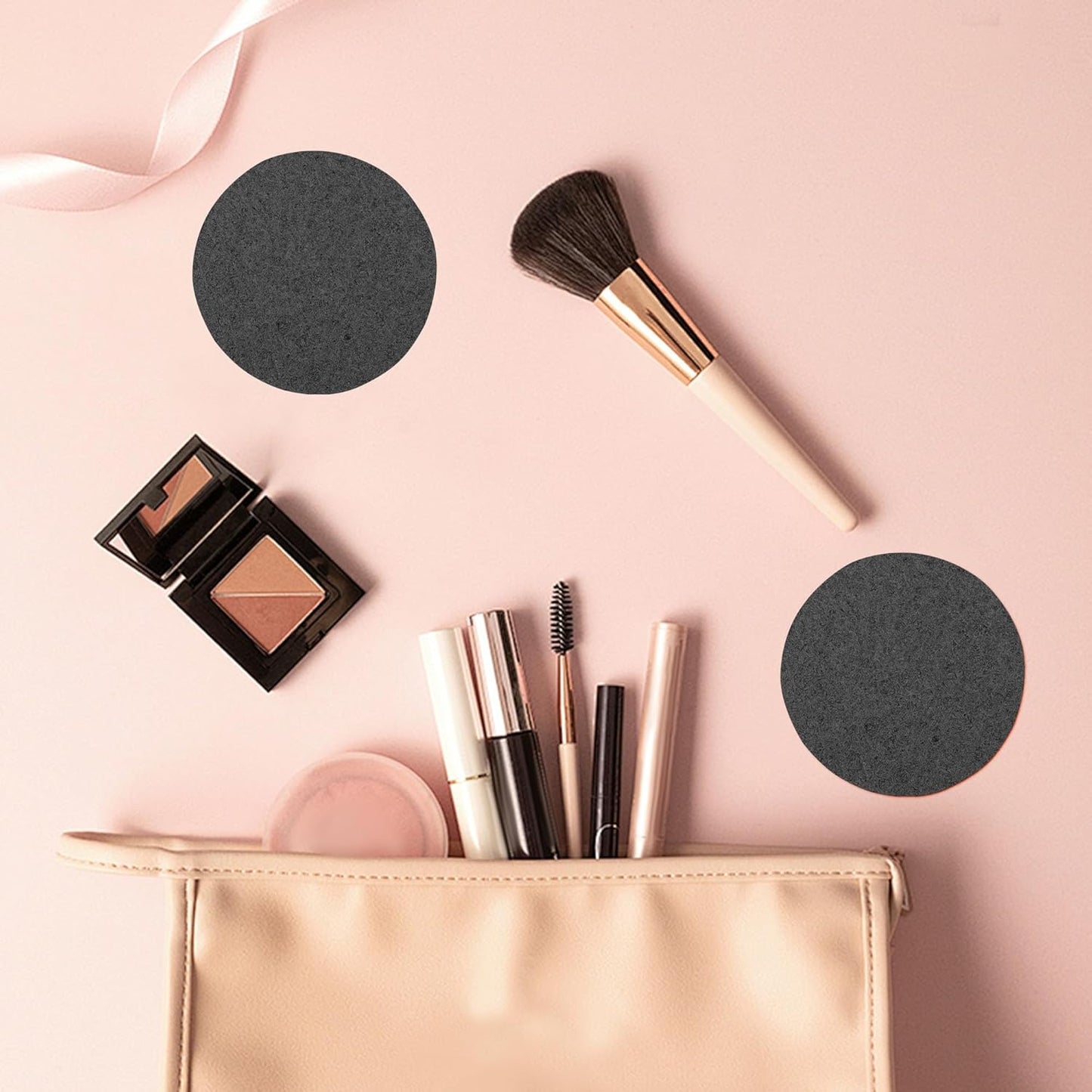 100 Count Compressed Facial Sponges 100% Natural Cellulose Eco-Friendly Makeup Sponges for Gentle Cleansing, Exfoliating & Stubborn Makeup Removal Travel for Women (Round Black)