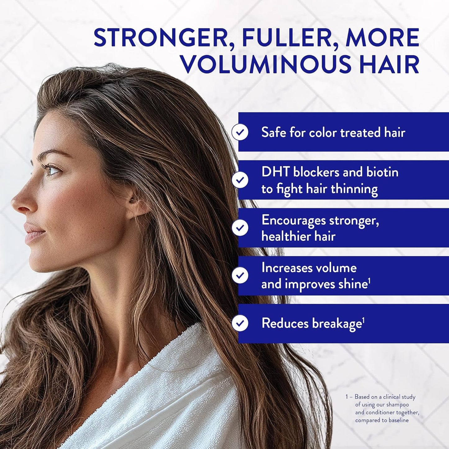 Routine Wellness Anti-Thinning Shampoo for Thinning Hair - Biotin DHT Blocker Women & Men - Color Safe Shampoo for Hair Loss & Healthy Hair - Peony & Pomegranate 14oz