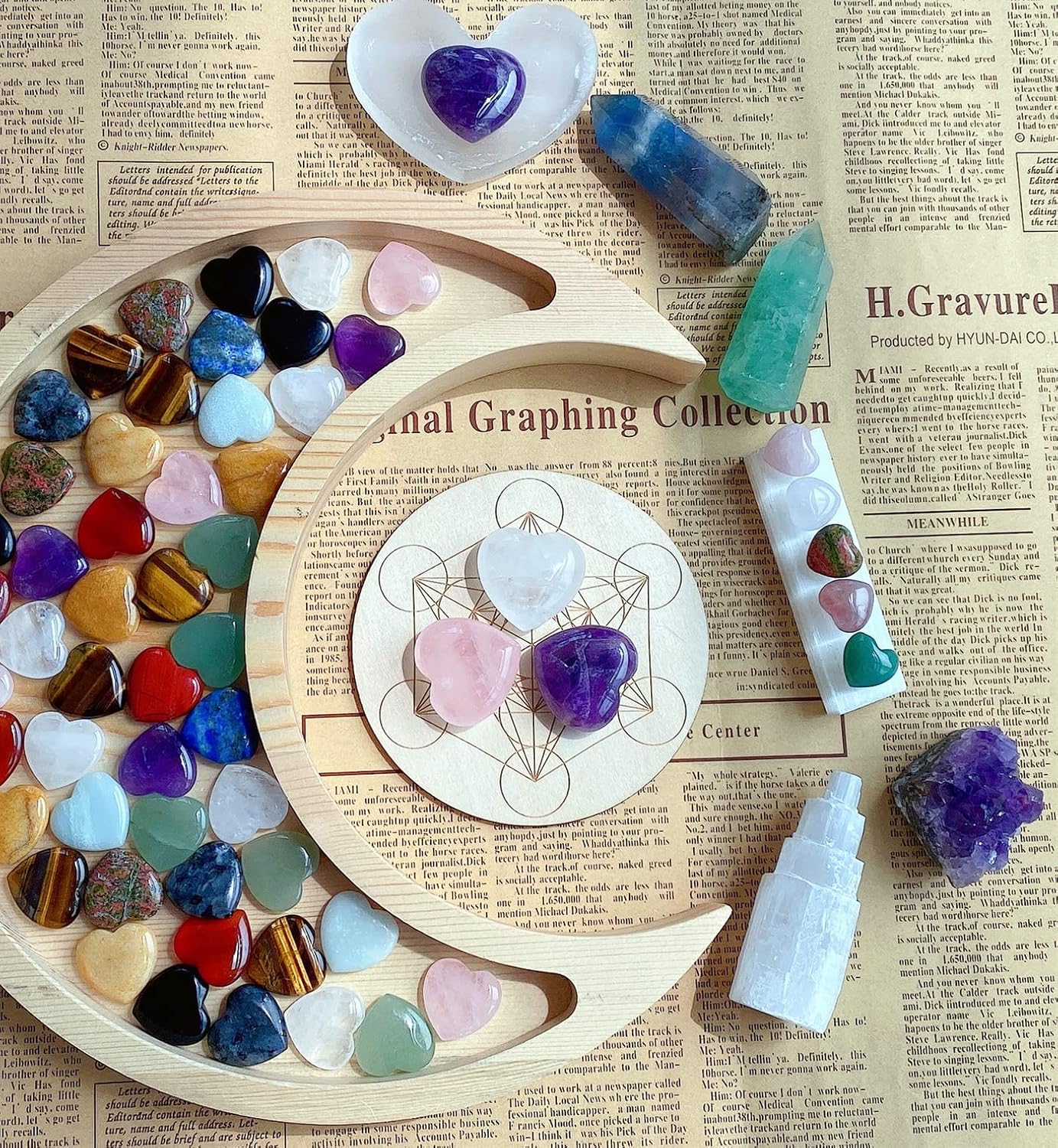 QINJIEJIE 1.2" Large Heart Crystals Rose Quartz Amethyst Healing Clear Crystal Heart Shape Love Stones Gemstones Stone Polished Thumb Gemstones Therapy Reiki Energy Balancing Gifts 3 Pcs