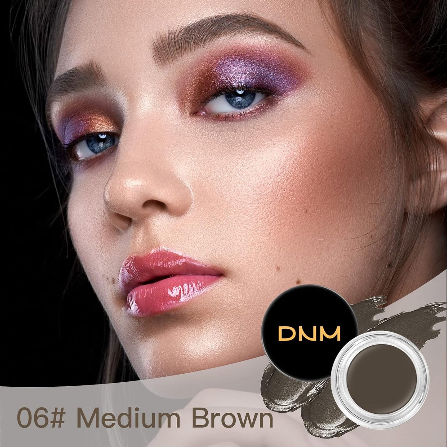 2Pcs Brow Pomade Set with Dual-ended Eyebrow Brush, High pigment Water proof Natural finish Eyebrow Makeup Set with Eyebrow Brush for Women and Girls（06#）