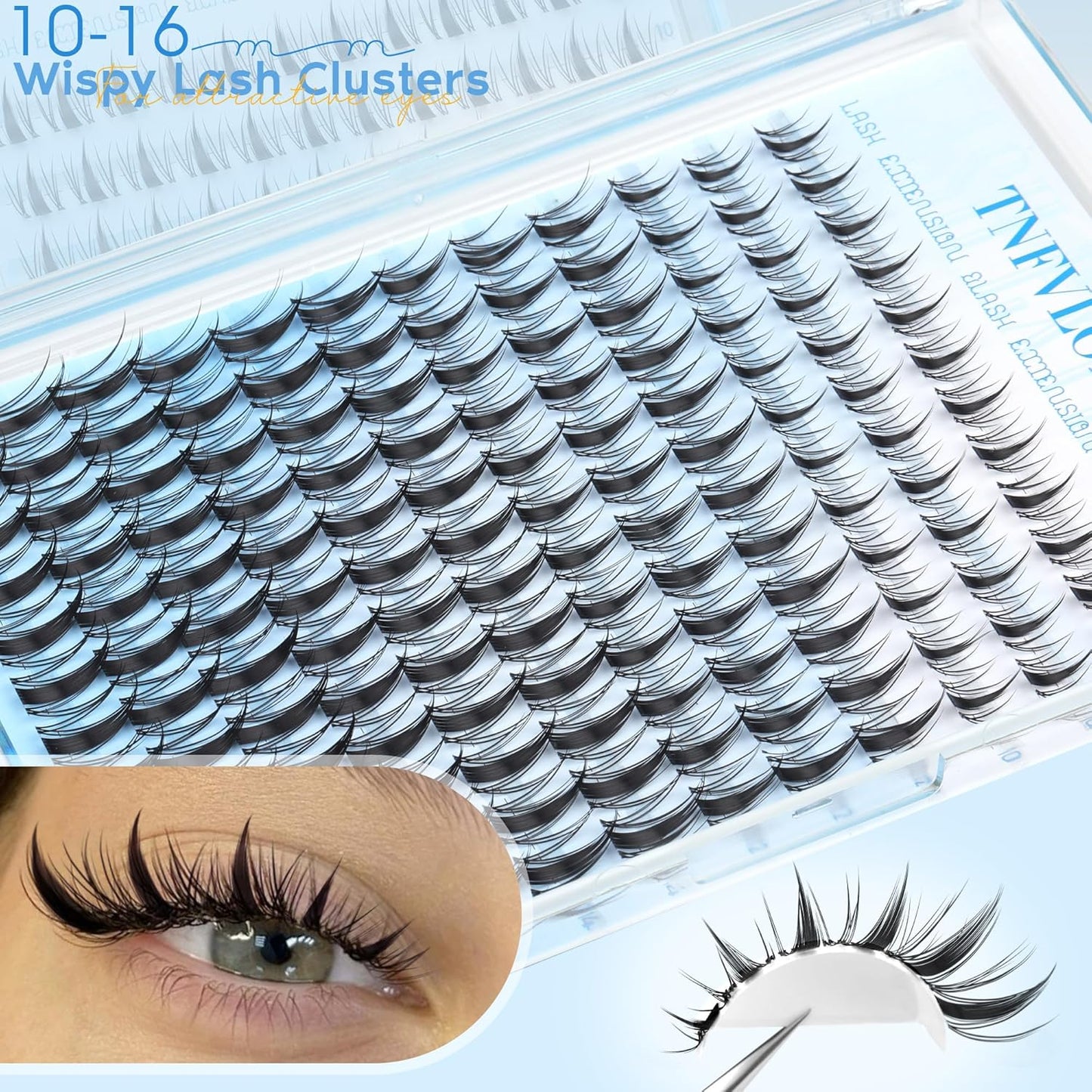 Fairy Lash Clusters Manga Eyelash Clusters Wispy Individual Lashes 10-16MM Natural Cluster Eyelash Extensions Anime Lash Extension DIY Eye Lashes Clusters C-Curly by TNFVLONEINS